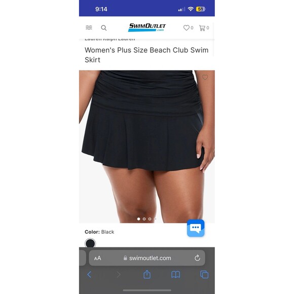 Women's Plus Size Beach Club Solids Ruffle Swim Skirt - Picture 3 of 4